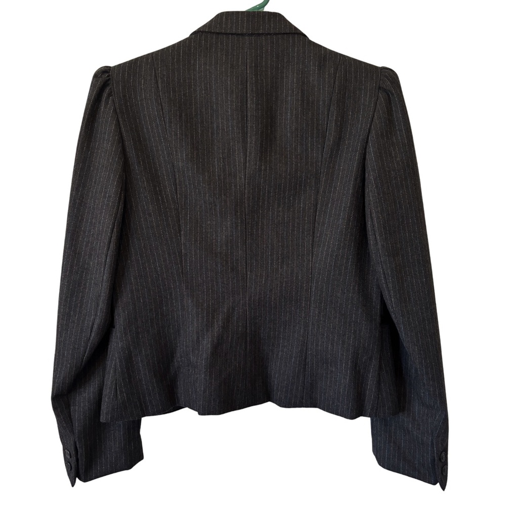 David Benjamin Wool Blend Charcoal Gray Pinstripe Blazer - Picture 2 of 4